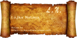 Lojka Natasa névjegykártya